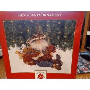 Dillards Trimmings Vintage Siesta Santa Ornament Santa Claus Southwest - large!